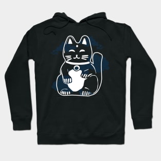 Japanese Good Luck Cat with clouds Hoodie